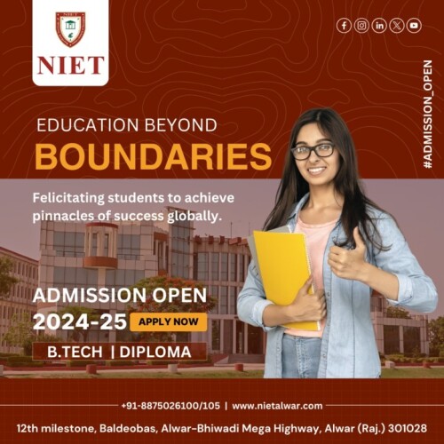 Explore NIET, your premier choice for Civil Engineering education in Rajasthan. Discover state-of-the-art facilities, expert faculty, and hands-on learning opportunities. Prepare for a successful career in civil engineering with our industry-aligned curriculum and practical experience. Join NIET and embark on your journey towards excellence in Civil Engineering. for more info contact us- www.nietalwar.com