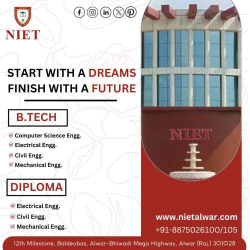 NIET: Where engineering dreams soar high! Discover India's premier college for aspiring engineers. With top-notch facilities and renowned faculty, NIET is the epitome of excellence in technical education. Unleash your potential and embark on a journey to success with NIET, the ultimate destination for engineering enthusiasts. for more info. visit us- www.nietalwar.com