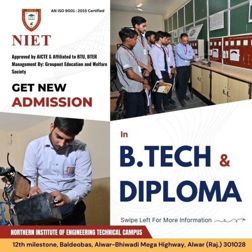 Discover excellence in engineering education at NIET, Alwar's premier institution renowned for its quality education. With state-of-the-art facilities, experienced faculty, and an industry-aligned curriculum, NIET stands as the top choice for aspiring engineers. Prepare for a successful career with our dynamic learning environment and cutting-edge resources. for more info. visit us-www.nietalwar.com