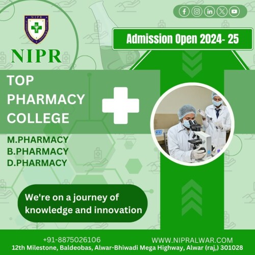 NIPR in Alwar is dedicated to shaping leaders in B.Pharma education. Discover cutting-edge programs, experienced faculty, and state-of-the-art facilities. Prepare for a dynamic career in pharmaceuticals with rigorous training and industry-aligned curriculum. Unlock your potential in the heart of Alwar's educational landscape at NIPR. for more info. visit us- www.nipralwar.com