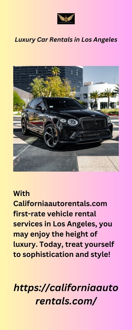 With Californiaautorentals.com first-rate vehicle rental services in Los Angeles, you may enjoy the height of luxury. Today, treat yourself to sophistication and style!


https://californiaautorentals.com/