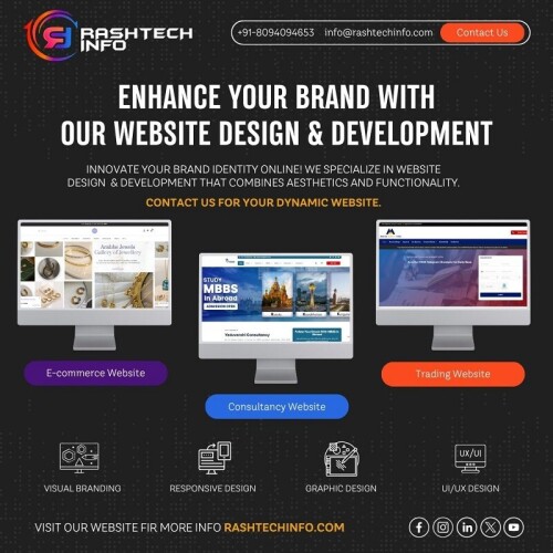 RashTech Info is the premier website design and development company in Alwar, specializing in crafting bespoke digital solutions tailored to your business needs. With a team of skilled professionals, we deliver cutting-edge websites that enhance your online presence and drive growth. From intuitive designs to robust development, we provide end-to-end services to ensure your success in the digital world. Choose RashTech Info for innovative solutions that elevate your brand.

Contact Us:
https://rashtechinfo.com/
