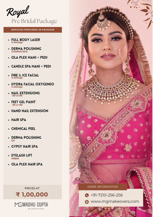 Look no further for the perfect pre-bridal package! Mgmakeovers.com offers the best salon experience to make you look and feel beautiful for your special day. Pamper yourself with their luxurious services!



https://www.mgmakeovers.com/pre-bridal-package