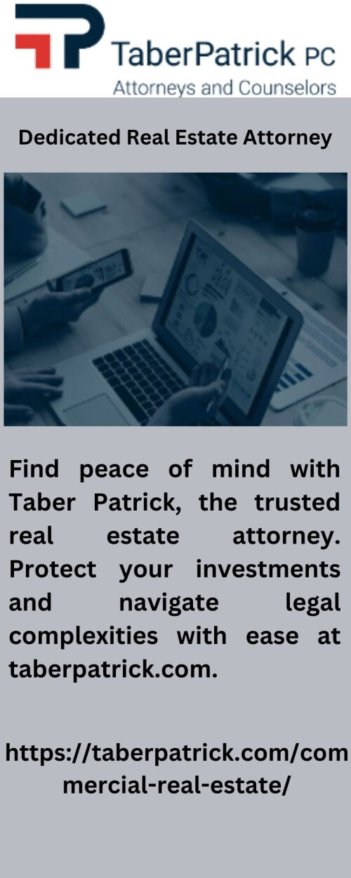 Find peace of mind with Taber Patrick, the trusted real estate attorney. Protect your investments and navigate legal complexities with ease at taberpatrick.com.

https://taberpatrick.com/commercial-real-estate/