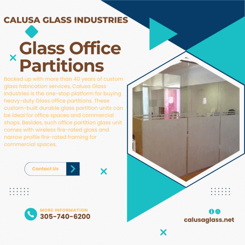 Backed up with more than 40 years of custom glass fabrication services, Calusa Glass Industries is the one-stop platform for buying heavy-duty Glass office partitions. Visit: https://calusaglass.net/our-services/glass-office-partitions/