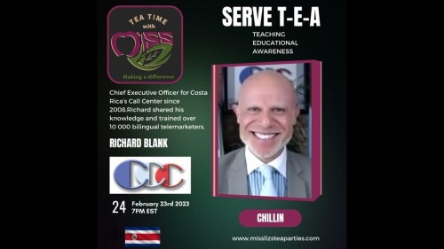 Teatime with Miss Liz podcast sales guest Richard Blank Costa Rica's Call Center