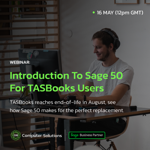 With August around the corner, TASBooks is almost reaching end-of-life. Finding a good replacement can feel tricky, and we're hear to demonstrate why Sage 50 is the ideal choice.

https://www.dbcomp.ie/