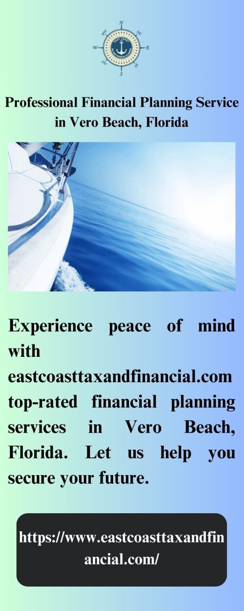 Experience peace of mind with eastcoasttaxandfinancial.com top-rated financial planning services in Vero Beach, Florida. Let us help you secure your future.

https://www.eastcoasttaxandfinancial.com/