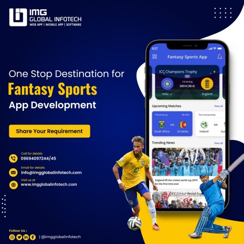 Looking to create a cutting-edge fantasy sports app or website? IMG Global Infotech specializes in mobile apps, software development, and custom website solutions for cricket, football, and more. It has a proven track record of more than 1000+successful  projects delivered by serving clients across the globe. Consult with our expert developers today.  
https://www.imgglobalinfotech.com/fantasy-sports-app-development.php