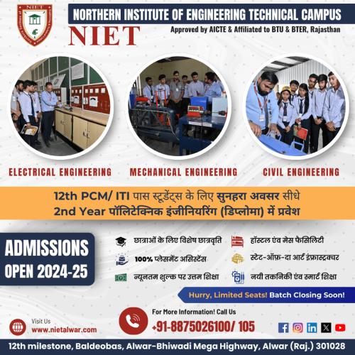 Discover the Northern Institute of Engineering & Technical Excellence, the best college in Alwar. Renowned for its cutting-edge facilities and exceptional faculty, this institute stands out as the best college in Alwar for pursuing a B.Sc. degree. With a focus on academic excellence and practical experience, students are well-prepared for successful careers. Join a vibrant community dedicated to innovation and growth at Northern Institute of Engineering & Technical Excellence. Explore your potential at the premier institution in Alwar, offering a comprehensive education that blends theoretical knowledge with real-world applications.

for more info. visit us: https://www.nietalwar.com/