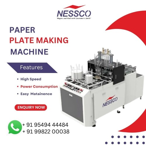 Elevate your production capabilities with the Advanced Paper Plate Making Machine. This cutting-edge machine integrates the latest technology to deliver exceptional performance, precision, and efficiency in paper plate manufacturing. Designed for modern production needs, it offers advanced features that set it apart in the industry.

Order at : https://www.nesscoindia.com/product/paper-plate-making-machine/