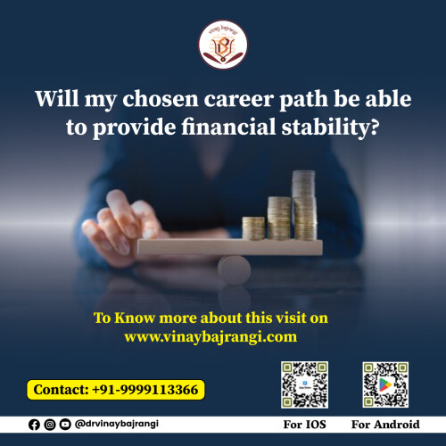 Your birth chart can answer your query- Will my chosen career provide financial stability? The strong second house indicates financial stability and if it connected with the tenth house, it shows stability through career. Success in career depends upon choosing the right career as per birth chart. If you choose the career path as indicated in your birth chart, you get success, fame and wealth.

Visit Now :- https://www.vinaybajrangi.com/career-astrology/right-career-selection/will-my-chosen-career-path-be-able-to-provide-financial-stability