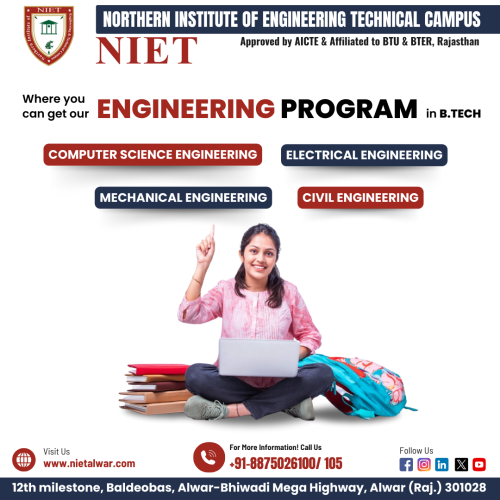 Discover the top Electrical Engineering College in Alwar, offering premier engineering education and research opportunities.NIET alwar is renowned for its state-of-the-art facilities, experienced faculty, and innovative curriculum designed to foster technical excellence. With a strong focus on practical learning and industry collaboration, students are equipped with the skills needed for a successful career in electrical engineering. Join us to experience a transformative education journey at the leading Electrical Engineering College in Alwar.
for more info. visit us - www.nietalwar.com