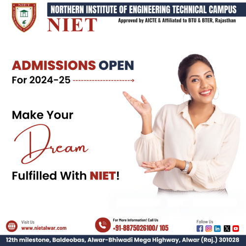 Discover top engineering colleges in Alwar, including the renowned Northern Institute of Engineering & Technical. Our guide highlights the best institutions for engineering studies, featuring comprehensive programs and state-of-the-art facilities. Explore why these colleges stand out as the best engineering colleges in Alwar, offering exceptional education and career opportunities. Whether you're seeking cutting-edge technology, experienced faculty, or a supportive learning environment, these institutions provide the foundation for a successful engineering career. Find the perfect fit for your educational goals and start your journey towards becoming an engineering professional at the top institutions in Alwar.
for more info. visit us - www.nIetalwar.com