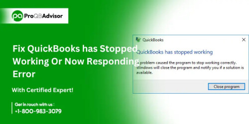 Resolve the "QuickBooks has stopped working" error with effective solutions like running the QuickBooks Install Diagnostic Tool, renaming the QBWUSER.ini file, or reinstalling QuickBooks using the Clean Install tool. These steps ensure QuickBooks operates smoothly without freezing or crashing.  https://proqbadvisor.com/blog/quickbooks-has-stopped-working/