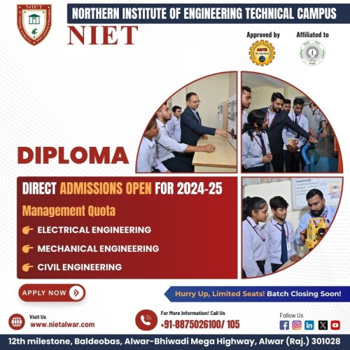 Discover NIET Alwar, the best engineering college in Alwar, where excellence in engineering education is a priority. As the top engineering college in Alwar, NIET offers cutting-edge programs and a supportive learning environment designed to foster innovation and skill development. Our state-of-the-art facilities and dedicated faculty ensure that students receive the highest quality education and practical experience. Choose NIET Alwar to start your journey toward a successful engineering career with the best resources and opportunities. Explore our programs today and see why we stand out as the premier choice for aspiring engineers.


for more info. visit us: https://www.nietalwar.com/