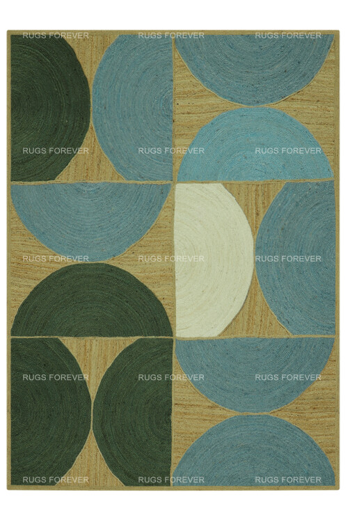 Jute Green Modern Hand Braided Area Rug