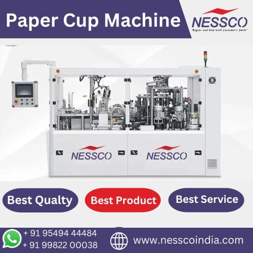 A paper cup machine automates the production of disposable paper cups, handling tasks like cutting, shaping, and sealing with precision. Designed for high-volume use, it ensures consistent quality and efficient operation, reducing manual labor and material waste. Ideal for beverage companies, it provides a reliable, cost-effective solution for large-scale cup manufacturing. Contact us today for best offer.

Order at:https://www.nesscoindia.com