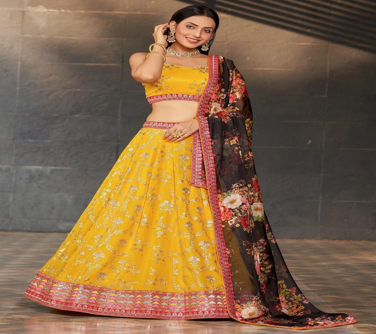 Elegance and Festivity: The Allure of Georgette Sarees and Haldi Lehengas