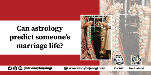 Future partner predictions help you get valuable information about your future spouse. You may know about their overall personality, physical and mental attributes, education, career, family, home environment, likes-dislikes, expectations from the spouse, financial and social status, and everything that comes to mind.

Visit Now: - https://www.vinaybajrangi.com/marriage-astrology/life-partner-prediction